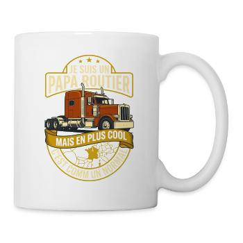 Papa Routier Camionneur Cadeau Humour - Mug blanc - blanc - Droite