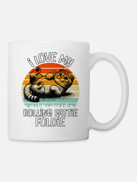 Lustige Faltohrkatze - Tasse - Weiß
