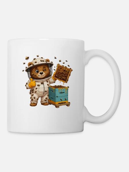 Honigbär im Bienenanzug - Tasse - Weiß