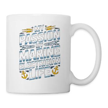 Marine Electrician My Passion My Marine Engineer - Tasse - Weiß - Rechts