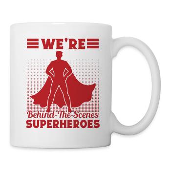 Théâtre musical dans les coulisses des super-héros - Mug blanc - blanc - Droite