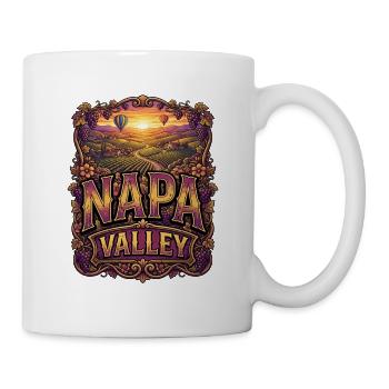 Napa Valley Weinlandschaft Ornament - Tasse - Weiß - Rechts