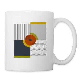 Conception géométrique des cercles rétro - Mug blanc - blanc - Droite