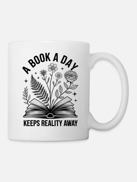 Geschenkidee für Buchliebhaber - Tasse - Weiß