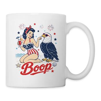 Boop Vintage USA Girl Eagle Patriotic - Mug - white - Right
