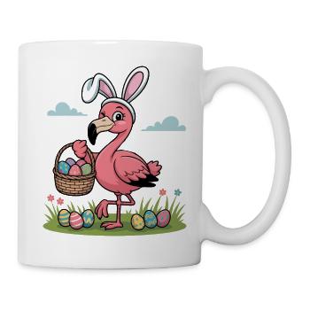 Joyeuse Pâques, douce chasse aux œufs du lapin, œufs de Pâques - Mug blanc - blanc - Droite