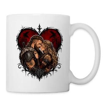 Motif de cœur des amoureux vikings - Mug blanc - blanc - Droite