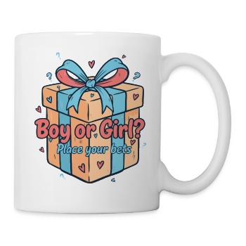 Gender Reveal Boy Or Girl Place Your Bets Baby - Mug - white - Right