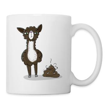 Llama with dung heap - Mug - white - Right