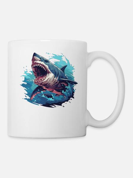 Haie Hai - Tasse - Weiß