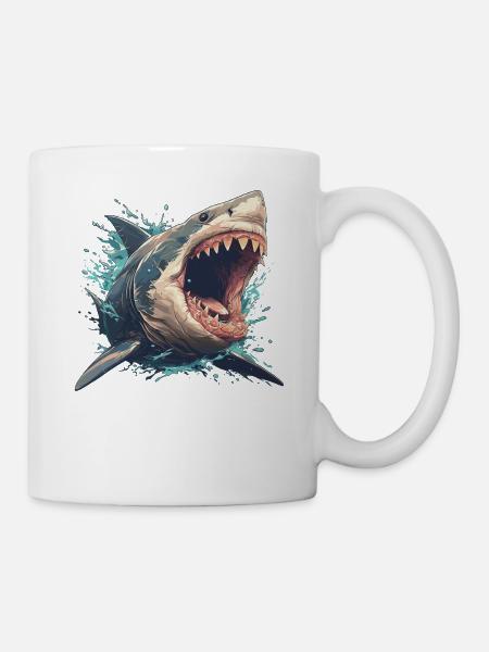 Haie Hai - Tasse - Weiß