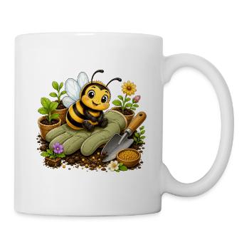 Biene Honig Imker Honigwabe Blumen Wiese Insekt - Tasse - Weiß - Rechts