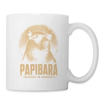 Papibara Brillen-Lama Retro - Tasse - Weiß - Rechts