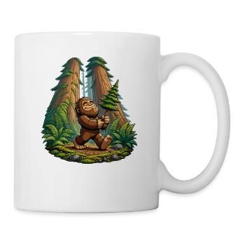 Waldfreund Bigfoot im Waldpfad - Tasse - Weiß - Rechts