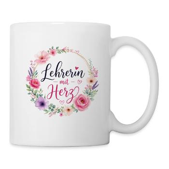Lehrerin mit Herz!  - Tasse - Weiß - Rechts