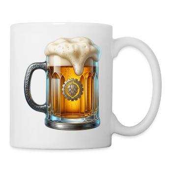 CRAFT BEER – Beer mug with hop gear illustration - Mug - white - Right