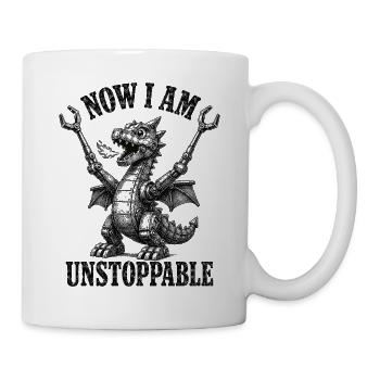 Jetzt bin ich Unstoppable Retro Dragon - Tasse - Weiß - Rechts