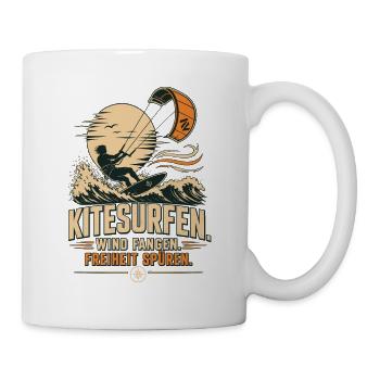 Kitesurfen Freiheit Motiv - Tasse - Weiß - Rechts