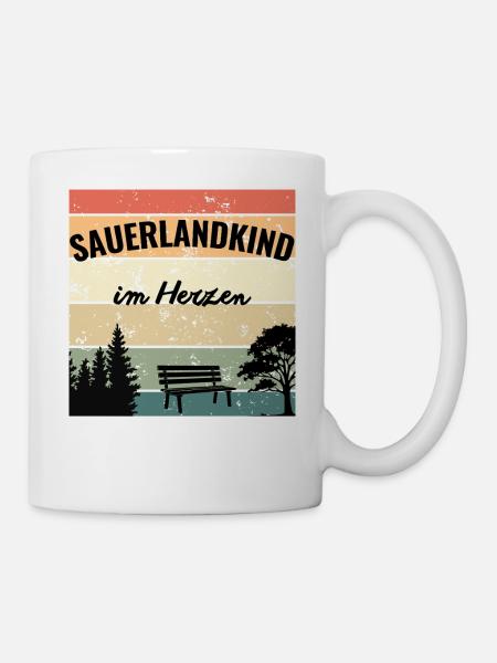 Sauerlandkind im Herzen - Tasse - Weiß