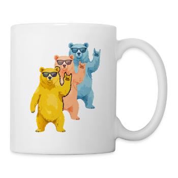 Bären Rock On Sonnenbrille Aquarell - Tasse - Weiß - Rechts