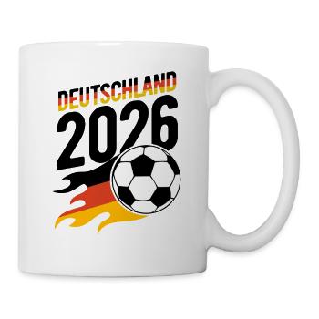 Fußball Flamme Deutschland 2026 - Tasse - Weiß - Rechts