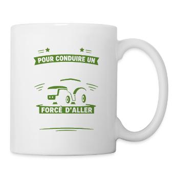 Né pour conduire un tracteur à l’école - Mug blanc - blanc - Droite