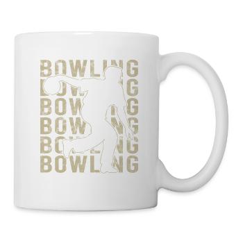 Bowling Kegeln Retro-Grafik - Tasse - Weiß - Rechts
