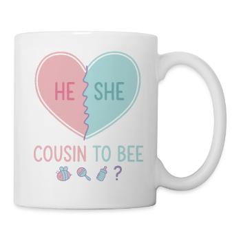 Gender Reveal He She Cousin To Bee Baby Shower - Mug - white - Right