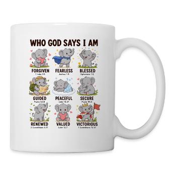 Who does God say I'm an elephant? - Mug - white - Right