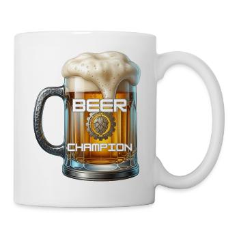 BEER CHAMPION – Beer mug for true masters - Mug - white - Right