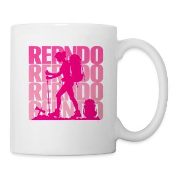 Randonnée au Féminin – Silhouette Rose Pop - Tasse - Weiß - Rechts
