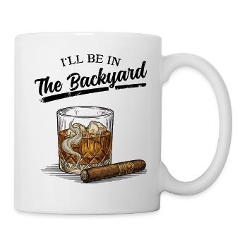 Whisky glass and cigar - Mug - white - Right