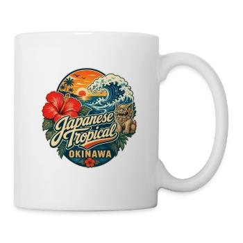 Okinawa japanisches tropisches Urlaubsgeschenk - Tasse - Weiß - Rechts