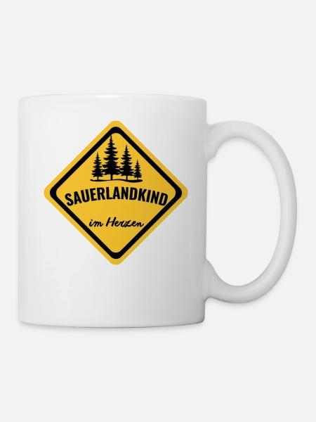 Sauerlandkind im Herzen - Tasse - Weiß