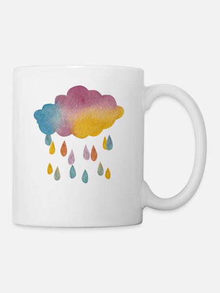 Rain Cloud Aquarell Gradient – Atmosphärisches Des - Tasse - Weiß