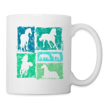 Chevaux Rétro Graphic pour cavaliers et sauteurs - Mug blanc - blanc - Droite