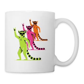 Lemuren Rock On - Tasse - Weiß - Rechts