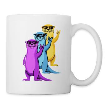 Otter Sonnenbrille Rock On Cartoon - Tasse - Weiß - Rechts