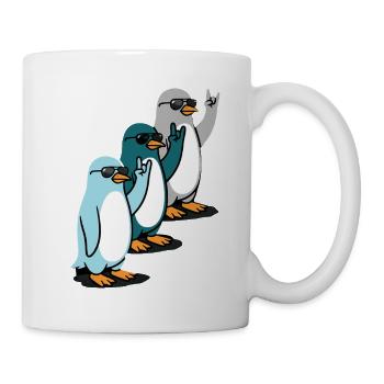Pinguine mit Sonnenbrille Rock On - Tasse - Weiß - Rechts
