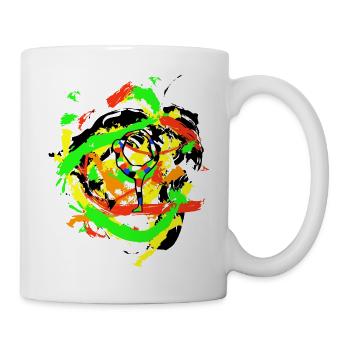 Posture de yoga - Asana de danseur - Résumé - Mug blanc - blanc - Droite