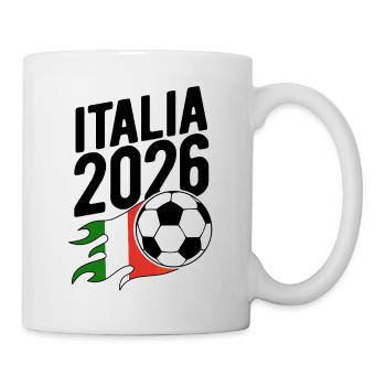 Italia 2026 Fußball Flamme mit Flagge - Tasse - Weiß - Rechts