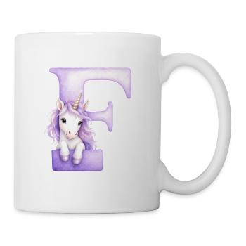 Lettre C Licorne Violette - Mug blanc - blanc - Droite