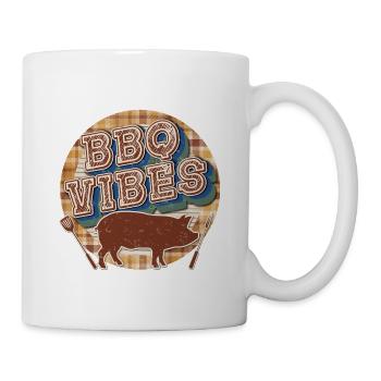 BBQ Vibes Plaid Pig Roast Graphic - Mug - white - Right