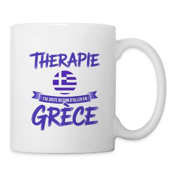 Besoin de Grèce Pas de thérapie - Mug blanc - blanc - Droite