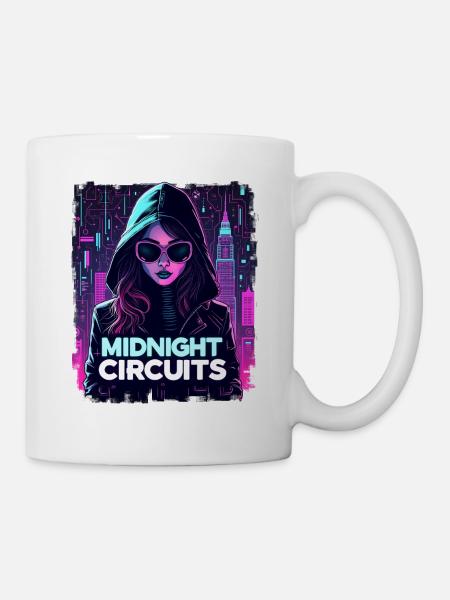Midnight Circuits Cyberpunk Girl - Tasse - Weiß