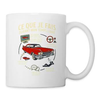 Ce que je fais passion voiture ancienne - Mug blanc - blanc - Droite