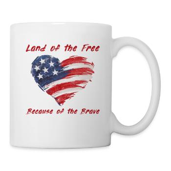 USA Herz - Terre de la liberté grâce aux Braves - Mug blanc - blanc - Droite