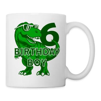 DINO 6 ANS DINOSAURE 6E ANNIVERSAIRE - Mug blanc - blanc - Droite