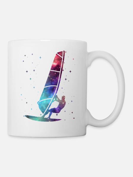 Windsurfen Windsurfer Weltraum Kinder Windsurf - Tasse - Weiß