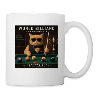 Katze spielt Billard in der Lounge Cool Lustig - Tasse - Weiß - Rechts